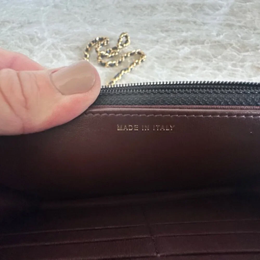 Chanel Lambskin Caviar Black Wallet On Chain Gold Hardware - Picture 14 of 15